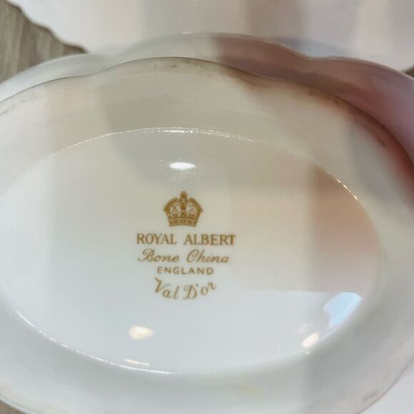 Royal Albert Bol D’or Gravy Boat & Underplate Bone China England Vintage - Picture 5 of 10